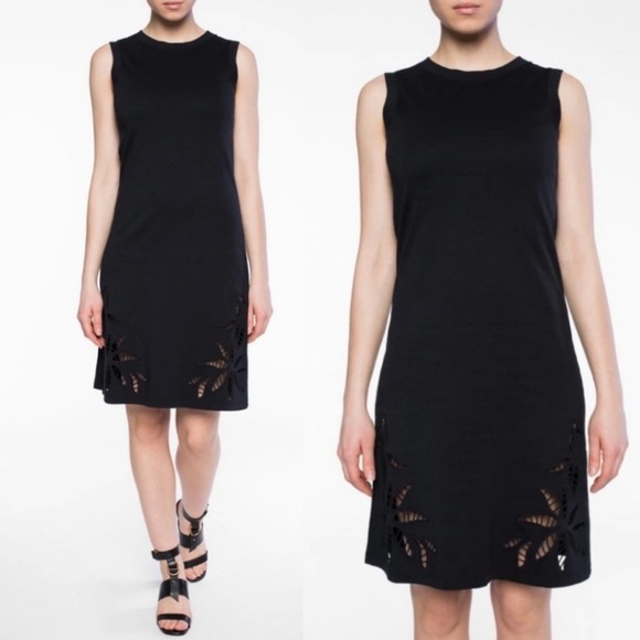 See by Chloe Floral embroidered cut outs black sleeveless cotton shift dress - Picture 1 of 12